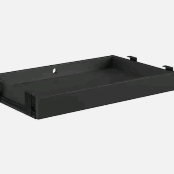 Affirm 27.874 in. Black Computer Desk Pencil Drawer